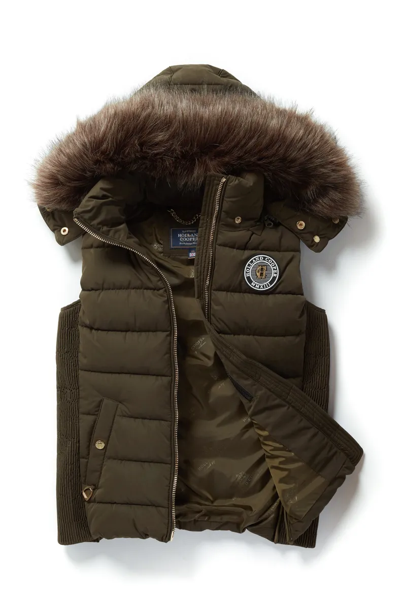 Holland Cooper Logan Gilet Ladies in Khaki-3